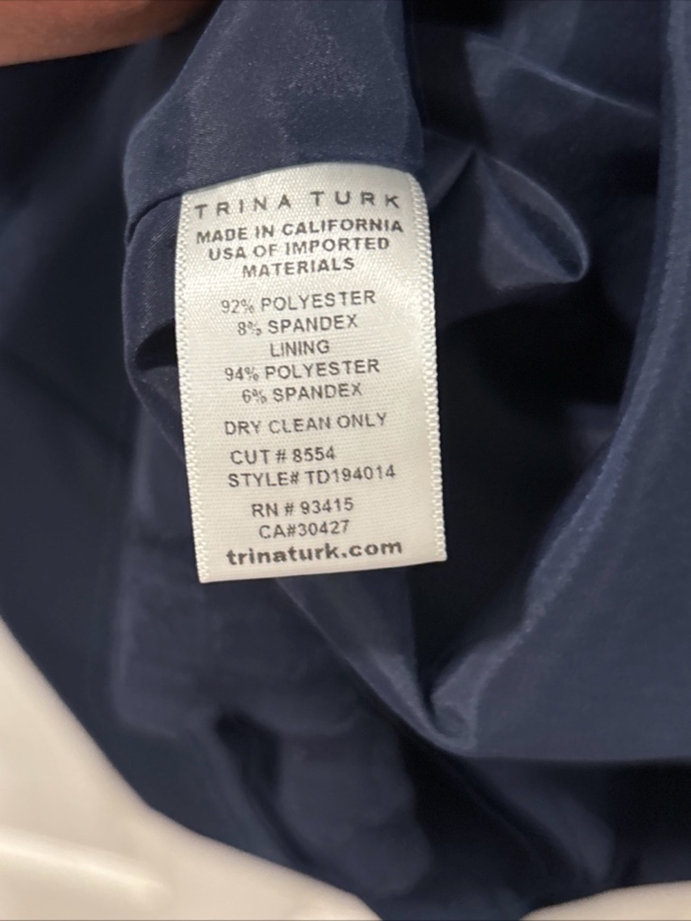 Trina Turk Women’s One Shoulder Ruffle Sheath Dress Size 16 Deep Blue Formal EUC - Picture 5 of 9